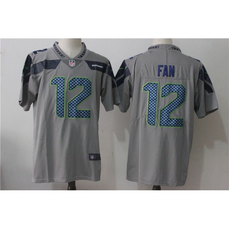 Men's Seattle Seahawks #12 Fan Grey Stitched NFL Vapor Untouchable Limited Jersey
