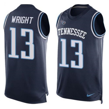 Titans #13 Kendall Wright Navy Blue Alternate Men's Stitched NFL Limited Tank Top Jersey