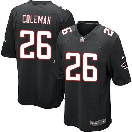 Falcons #26 Tevin Coleman Black Alternate Youth Stitched NFL Elite Jersey