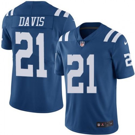 Colts #21 Vontae Davis Royal Blue Youth Stitched NFL Limited Rush Jersey