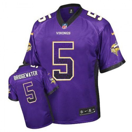 Vikings #5 Teddy Bridgewater Purple Team Color Youth Stitched NFL Elite Drift Fashion Jersey