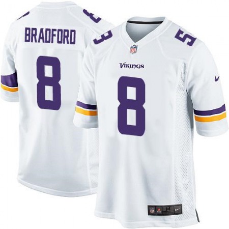 Vikings #8 Sam Bradford White Youth Stitched NFL Elite Jersey