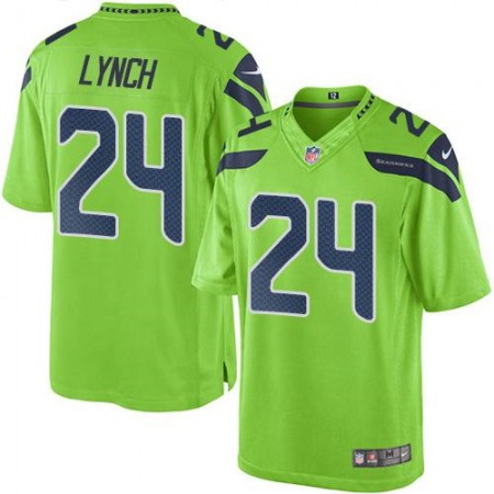 Seahawks #24 Marshawn Lynch Green Youth Stitched NFL Limited Rush Jersey