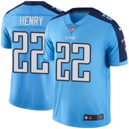 Titans #22 Derrick Henry Light Blue Youth Stitched NFL Limited Rush Jersey