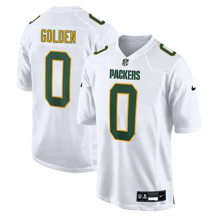 Men's Green Bay Packers #0 Matthew Golden Nike Tundra White Fashion Game Jersey