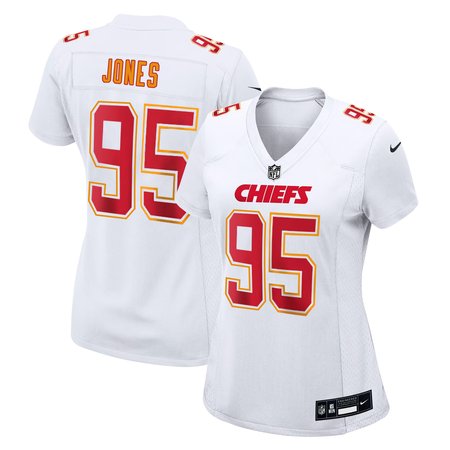 Women's Kansas City Chiefs #95 Chris Jones Tundra White Fashion Game Jersey