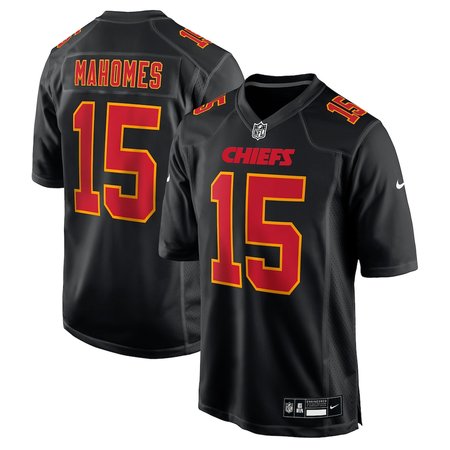 Youth Kansas City Chiefs #15 Patrick Mahomes Carbon Black Fashion Game Jersey