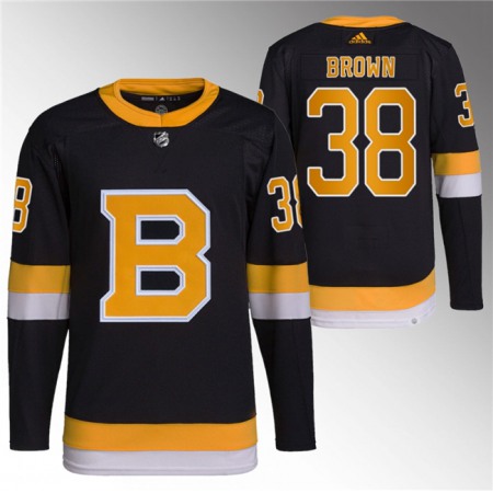 Men's Boston Bruins #38 Patrick Brown Black Home Stitched Jersey