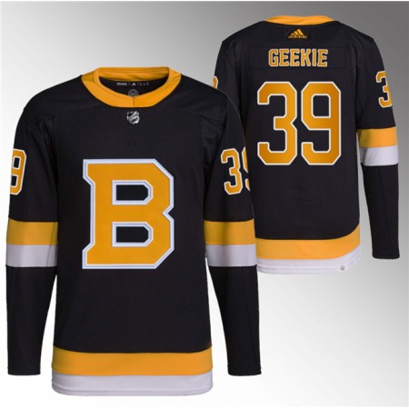 Men's Boston Bruins #39 Morgan Geekie Black Home Stitched Jersey