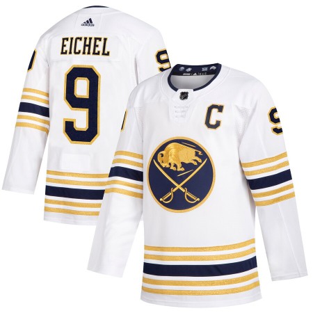 Men's Buffalo Sabres #9 Jack Eichel 2019 White 50th Season Stitched NHL Jersey