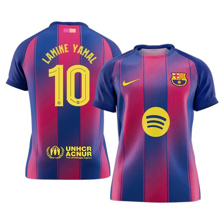 Men's LAMINE YAMAL #10 Barcelona Home Replica Soccer Jersey -UCL 2025/26