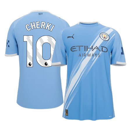 Men's CHERKI #10 Manchester City Home Replica Soccer Jersey 2025/26