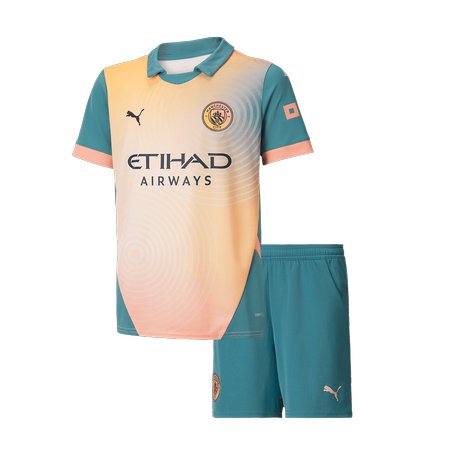 Kid's Manchester City Fourth Away Soccer Jersey Kit 2024/25