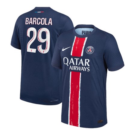 Men's BARCOLA #29 PSG Home Authentic Jersey 2024/25