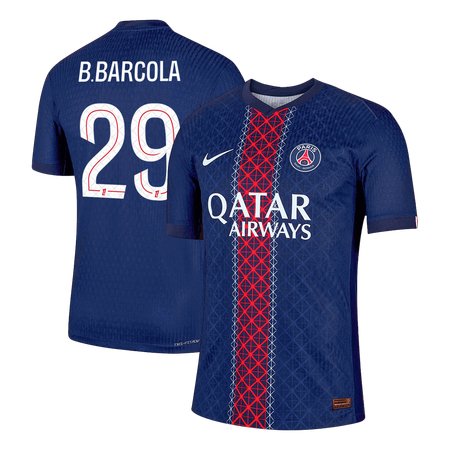 Men's B.BARCOLA #29 PSG Home Authentic Jersey 2025/26