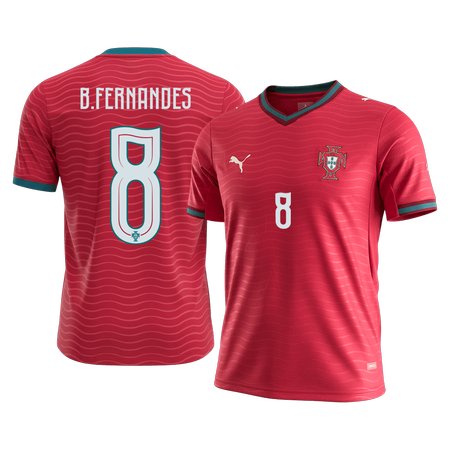 Men's B.FERNANDES #8 Portugal Home Replica Soccer Jersey World Cup 2026