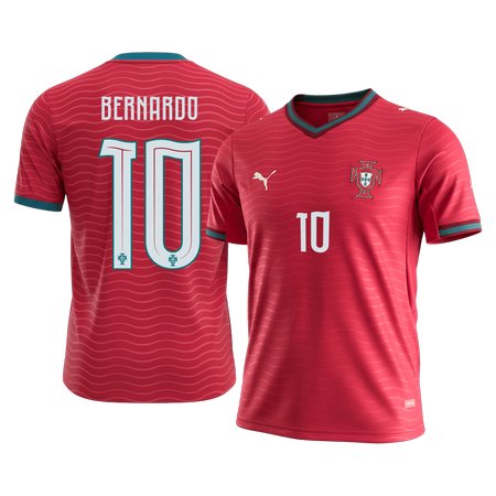 Men's BERNARDO #10 Portugal Home Replica Soccer Jersey World Cup 2026