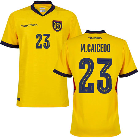 Kid's Moisés Caicedo #23 Ecuador Home Replica Jersey World Cup 2026
