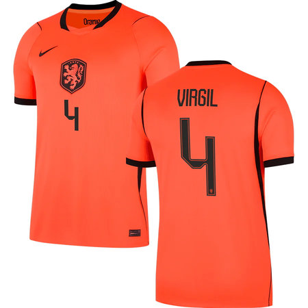 Kid's VIRGIL #4 Netherlands Home Replica Jersey World Cup 2026