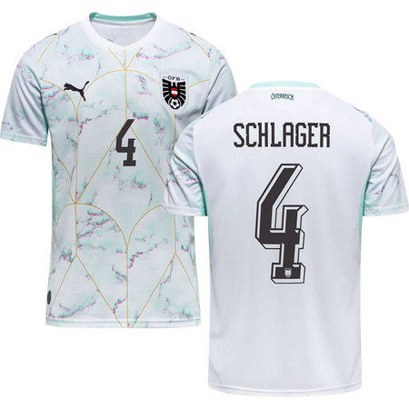 Kid's SCHLAGER #4 Austria Away Replica Jersey World Cup 2026