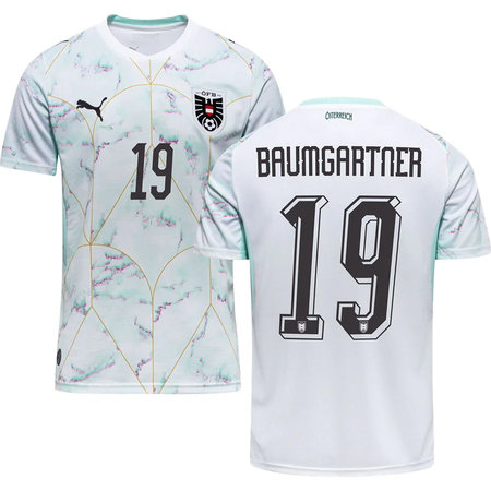 Kid's BAUMGARTNER #19 Austria Away Replica Jersey World Cup 2026